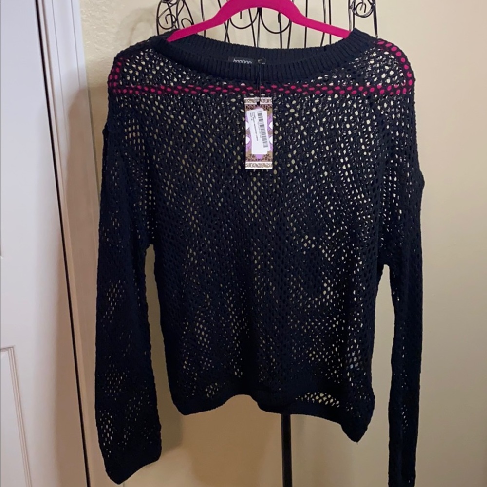 Plus Crochet Oversized Knit Jumper